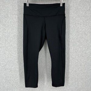 Nike Womens DriFit Running Capri Tight Size M Black Pockets Neutral Outdoor EUC